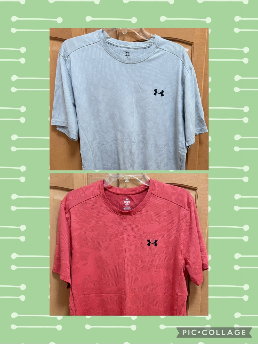 Under Armour Men's Short Sleeve Performance Tees - Light Gray & Coral